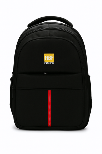 Adnani ABF Backpack with Red Stripe Accent, Black
